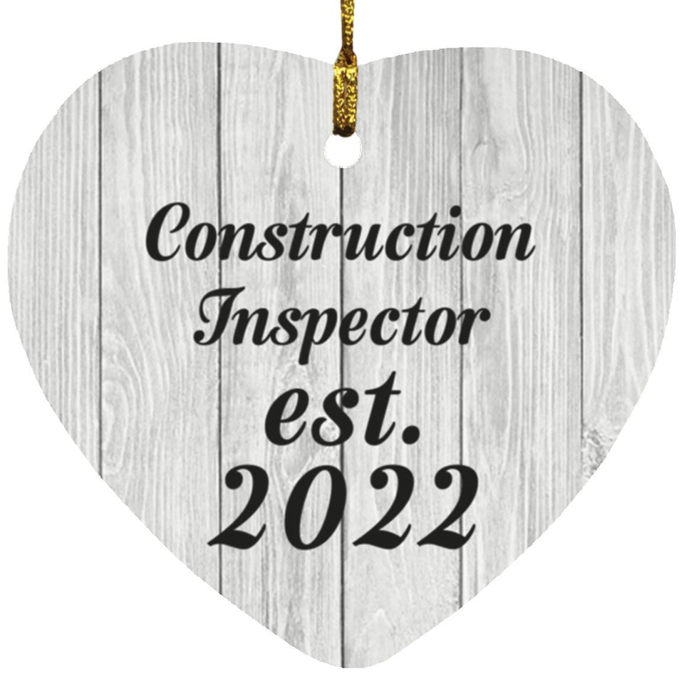Construction Inspector Established Est. 2022 - Heart Ornament F