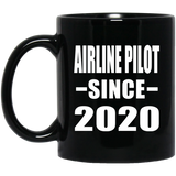 Airline Pilot Since 2020 - 11oz Coffee Mug Black
