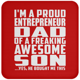 Proud Entrepreneur Dad Of Awesome Son - Drink Coaster