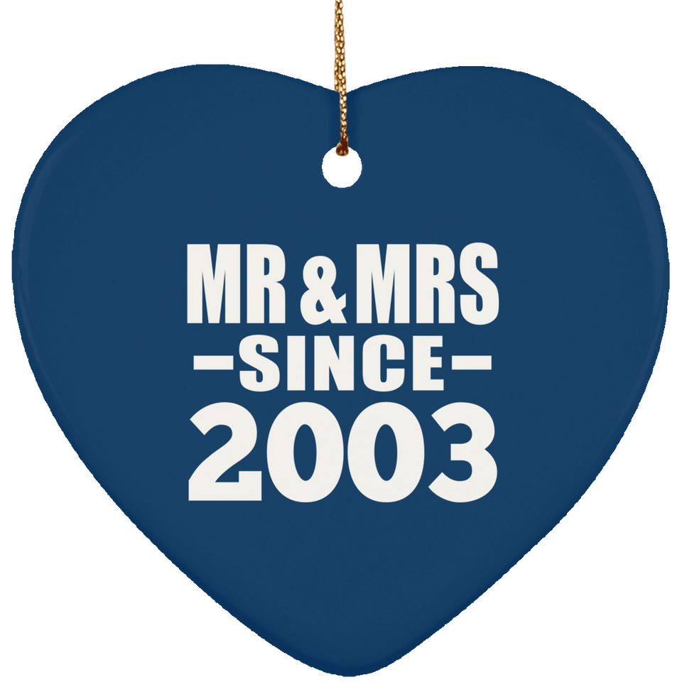 21st Anniversary Mr & Mrs Since 2003 - Heart Ornament