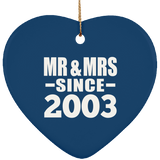 21st Anniversary Mr & Mrs Since 2003 - Heart Ornament