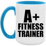 A+ Fitness Trainer - 15oz Accent Mug Blue