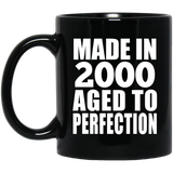 24th Birthday Made In 2000 Aged to Perfection - 11 Oz Coffee Mug Black
