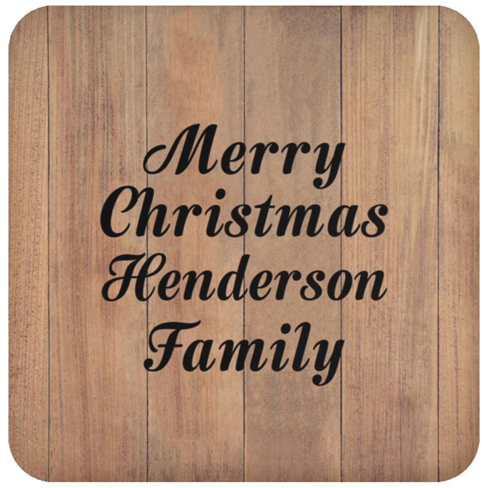 Merry Christmas Henderson Family - Drink Coaster C
