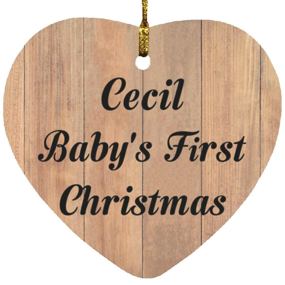 Cecil Baby's First Christmas - Heart Ornament C