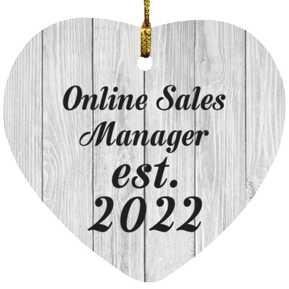 Online Sales Manager Established Est. 2022 - Heart Ornament F