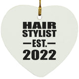 Hair Stylist Established EST. 2022 - Heart Ornament
