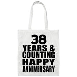 Happy 38th Anniversary 38 Years & Counting - Tote Bag White