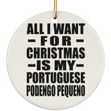 All I Want For Christmas Is My Portuguese Podengo Pequeno - Circle Ornament