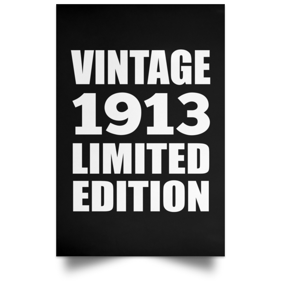 111th Birthday Vintage 1913 Limited Edition - Poster Portrait