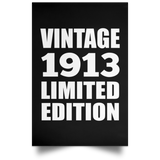111th Birthday Vintage 1913 Limited Edition - Poster Portrait
