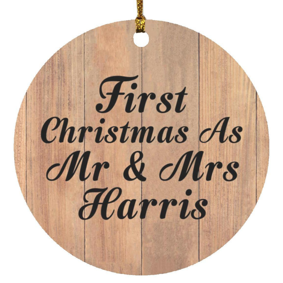 First Christmas As Mr & Mrs Harris - Circle Ornament C
