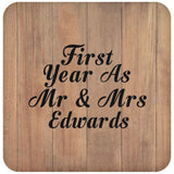 First Year As Mr & Mrs Edwards - Drink Coaster C