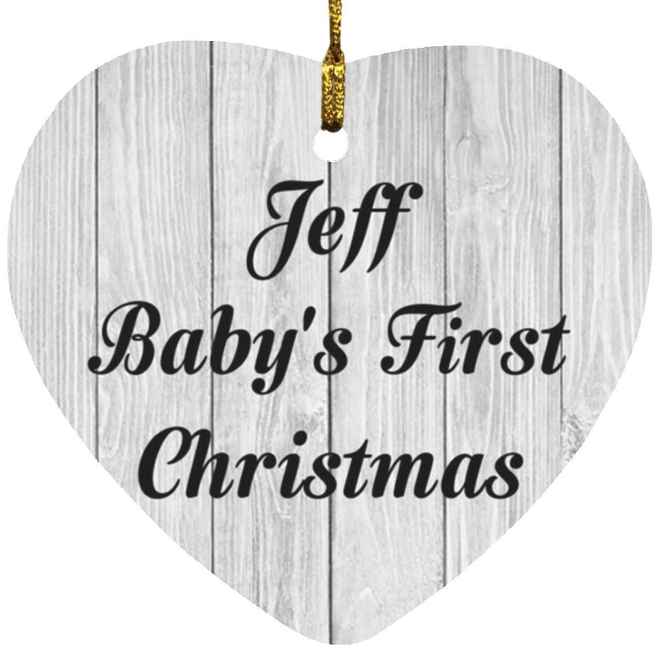 Jeff Baby's First Christmas - Heart Ornament F
