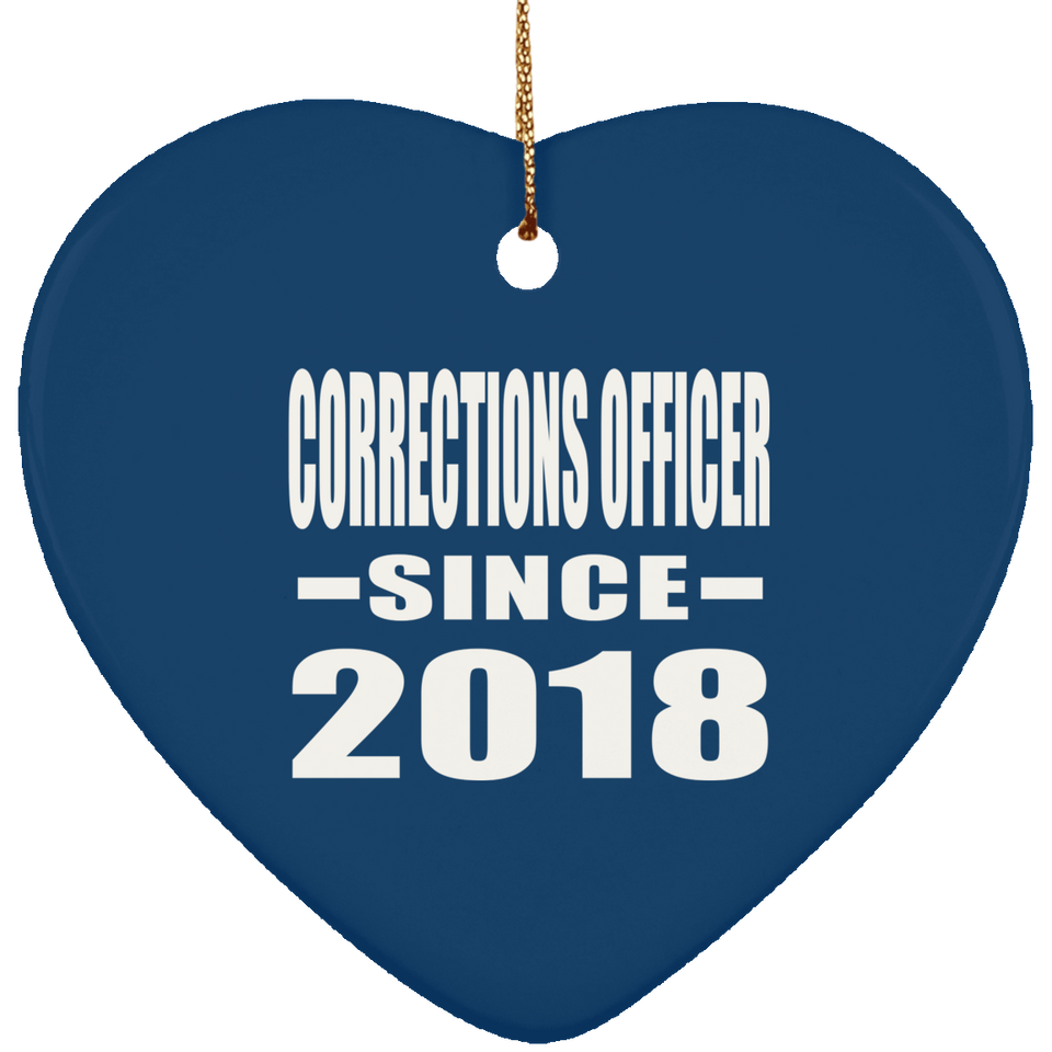 Corrections Officer Since 2018 - Heart Ornament