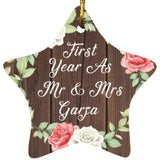 First Year As Mr & Mrs Garza - Star Ornament A