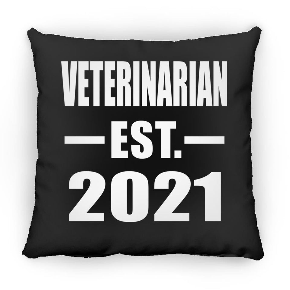 Veterinarian Established EST. 2021 - Throw Pillow Black