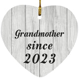 Grandmother Since 2023 - Heart Ornament F