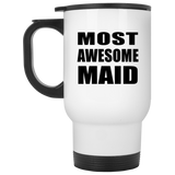 Most Awesome Maid - White Travel Mug