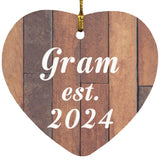 Gram Established Est. 2024 - Heart Ornament E