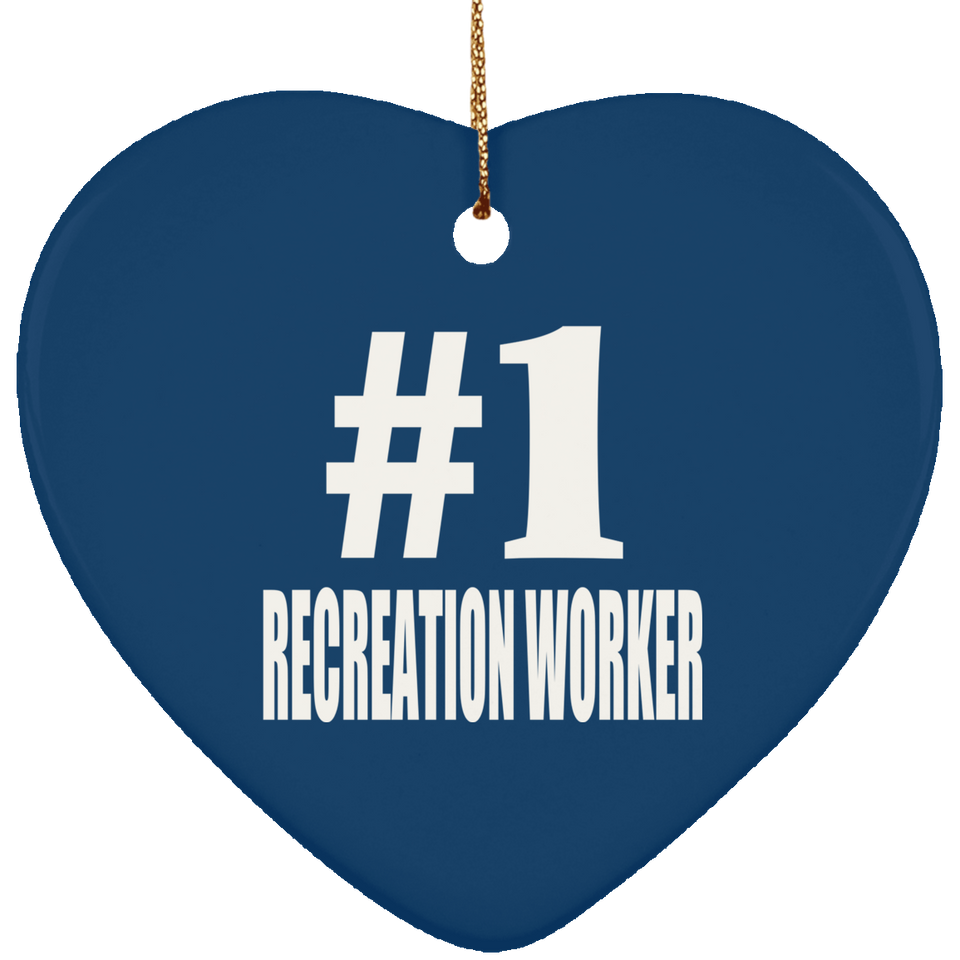 Number One #1 Recreation Worker - Heart Ornament