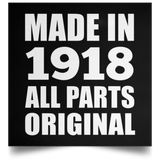 106th Birthday Made in 1918 All Parts Original - Poster Square