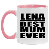 Lena Best Mum Ever - 11oz Accent Mug Pink