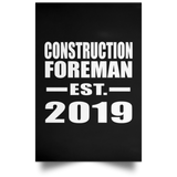 Construction Foreman Established EST. 2019 - Poster Portrait