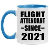 Flight Attendant Since 2021 - 11oz Accent Mug Blue