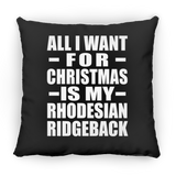 All I Want For Christmas Is My Rhodesian Ridgeback - Throw Pillow Black