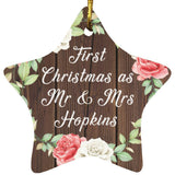 First Christmas As Mr & Mrs Hopkins - Star Ornament A