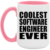 Coolest Software Engineer Ever - 15oz Accent Mug Pink