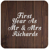 First Year As Mr & Mrs Richards - Drink Coaster D