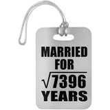86th Anniversary Married For Square Root of 7396 Years - Luggage Bag Tag