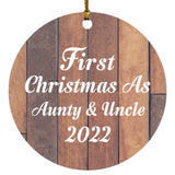 First Christmas As Aunty & Uncle 2022 - Circle Ornament E