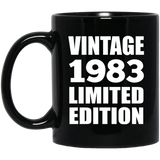 41st Birthday Vintage 1983 Limited Edition - 11oz Coffee Mug Black