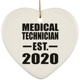 Medical Technician Established EST. 2020 - Heart Ornament