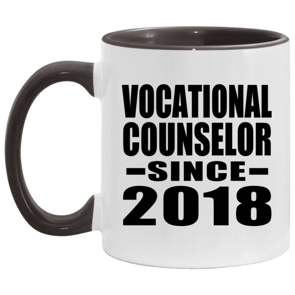 Vocational Counselor Since 2018 - 11oz Accent Mug Black