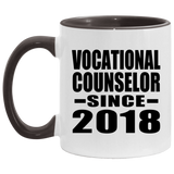 Vocational Counselor Since 2018 - 11oz Accent Mug Black