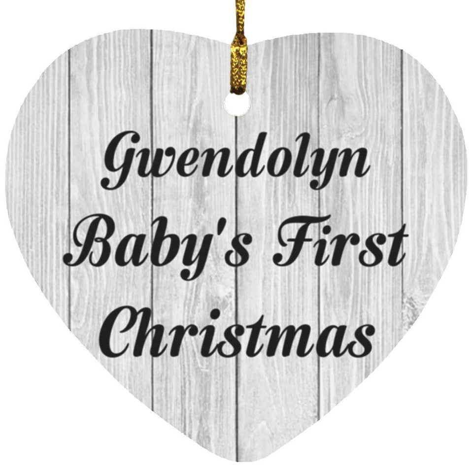 Gwendolyn Baby's First Christmas - Heart Ornament F