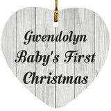 Gwendolyn Baby's First Christmas - Heart Ornament F
