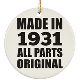 93rd Birthday Made in 1931 All Parts Original - Circle Ornament