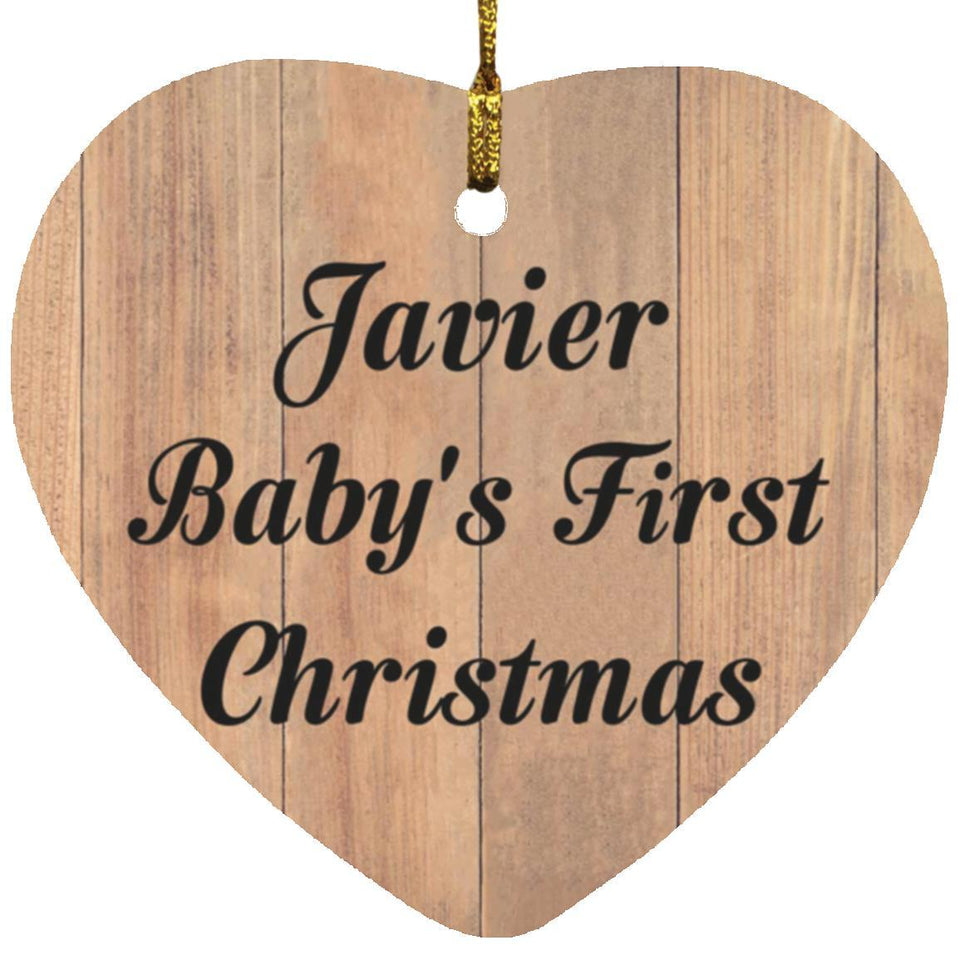 Javier Baby's First Christmas - Heart Ornament C