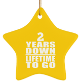 2nd Anniversary 2 Years Down Lifetime To Go - Star Ornament