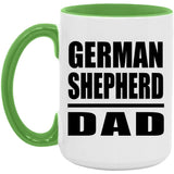 German Shepherd Dad - 15oz Accent Mug Green
