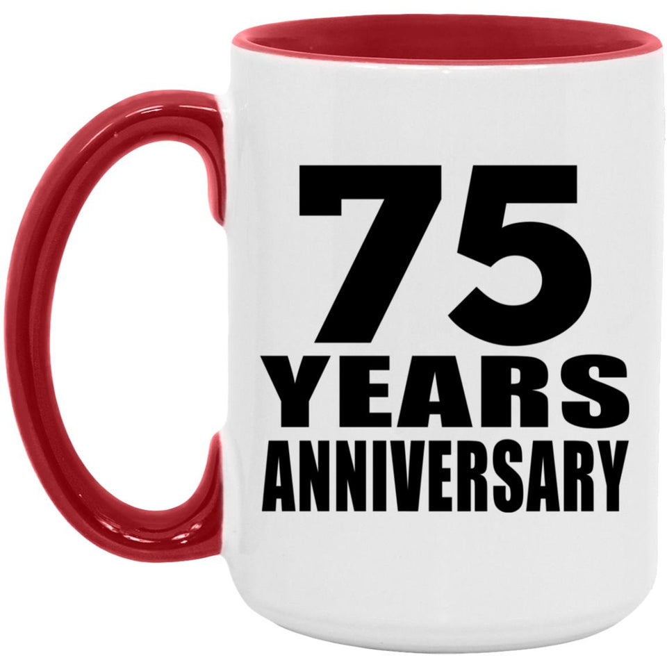 75th Anniversary 75 Years - 15oz Accent Mug Red