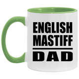 English Mastiff Dad - 11oz Accent Mug Green