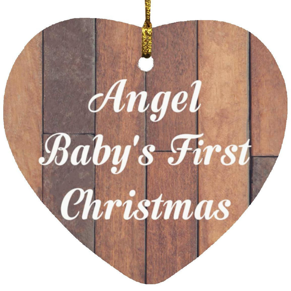 Angel Baby's First Christmas - Heart Ornament E