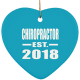 Chiropractor Established EST. 2018 - Heart Ornament