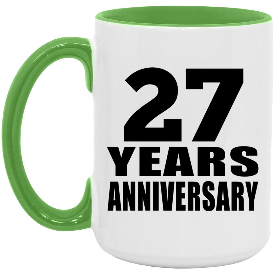 27th Anniversary 27 Years Anniversary - 15oz Accent Mug Green